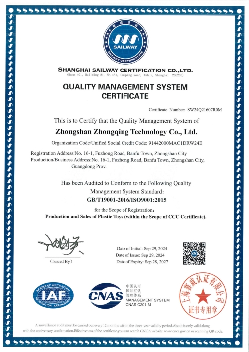 ISO 9001:2015 Quality Management System Certificate